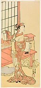 The Actor Segawa Kikunojo II, Possibly as Princess Ayaori in the Play Ima o Sakari Suehiro Genji (The Genji Clan Now at Its Zenith), Performed at the Nakamura Theater from the First Day of the Eleventh Month, 1768