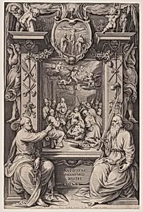 The Adoration of the Shepherds with St Peter and St Paul by Jacob Matham