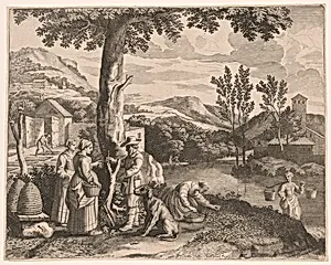 The Apiary, Garden Cultivation and Tree Grafting, Plate 2 from Pastorales
