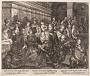 The Banquet of Tarquinius Collatinus, from The Story of Lucretia by Hendrick Goltzius