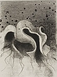 The Beasts of the Sea, Round Like Leather Bottles, plate 22 of 24 by Odilon Redon