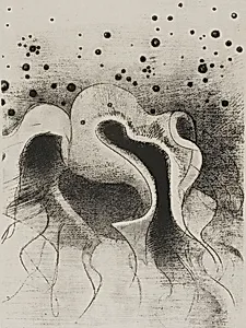 The Beasts of the Sea, Round Like Leather Bottles, plate 22 of 24 by Odilon Redon