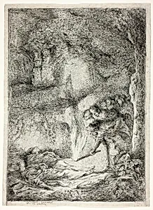 The Bodies of Saints Peter and Paul Hidden in the Catacombs by Giovanni Benedetto Castiglione