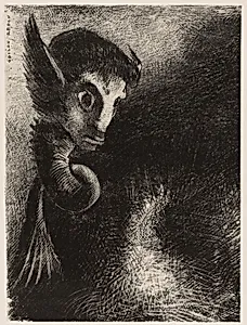 The Chimera Gazed at all Things with Fear, from Night by Odilon Redon