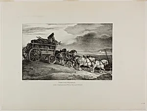 The Coal Wagon, plate 7 from Various Subjects Drawn from Life and on Stone (The English Suite) by Jean Louis André Théodore Géricault