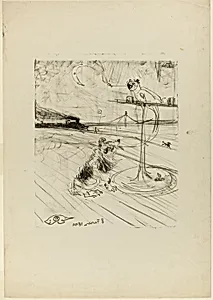 The Dog and the Parrot by Henri de Toulouse-Lautrec