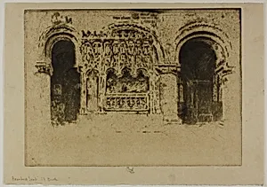 The Founder's Tomb, Church of Saint Bartholomew the Great by Joseph Pennell
