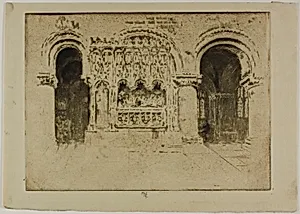 The Founder's Tomb, Church of Saint Bartholomew the Great by Joseph Pennell