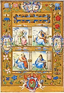 The Four Evangelists, within a Border of Flowers, Birds, and Insects by Giorgio Giulio Clovio