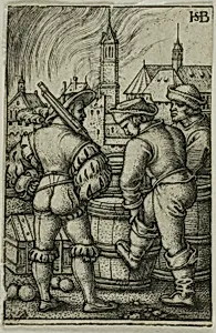 The Guard Near the Powder Casks by Hans Sebald Beham