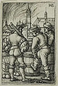 The Guard Near the Powder Casks by Hans Sebald Beham