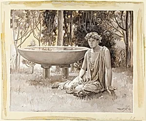 The Guarded Nymph Near-Smiling on the Green