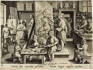 The Invention of Oil Painting, from Nova Reperta