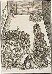The Last Supper and Christ Washing the Feet of His Disciples, plate nine from Passio domini nostri Jesu Christi