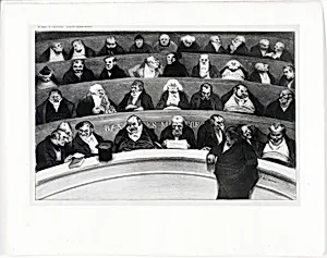 The Legislative belly. View of the ministerial benches in the Improstituted House of 1834, plate 18 from L’Association mensuelle