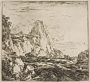 The Little Bridge near the Rock, from the series Set of Landscapes