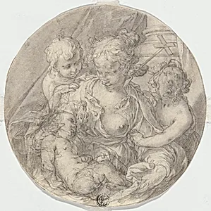 The Madonna with the Christ Child, with the infant John the Baptist and another Child (Caritas)