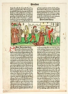 The Martyrdom of Saint Lucy from Heiligenleben, Sommerteil (Lives of the Saints, Summertime), Plate 20 from Woodcuts from Books of the 15th Century by Unknown artist