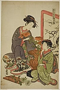 The Ninth Month (Choyo), from the series "A Fashionable Parody of the Five Festivals (Furyu yatsushi gosekku)" by Isoda Koryusai