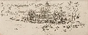 The Pantheon from the Terrace, Luxembourg Gardens by James McNeill Whistler