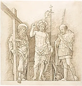 The Risen Christ between Saints Andrew and Longinus by Andrea Mantegna