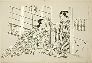 The Sakaki Chapter from "The Tale of Genji" (Genji Sakaki), from a series of Genji parodies by Okumura Masanobu