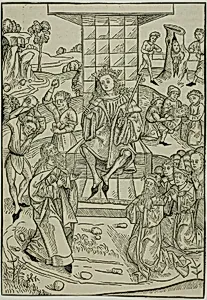 The Stoning of Zacharias and Isaias, page 9 from the Treasury (Schatzbehalter)