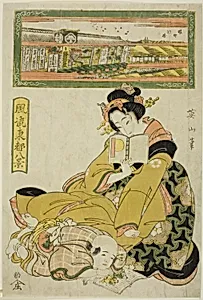 The Theater District in Sakai-cho (Sakai cho shibai), from the "Fashionable Eight Views of the Eastern Capital (Furyu Toto hakkei)"