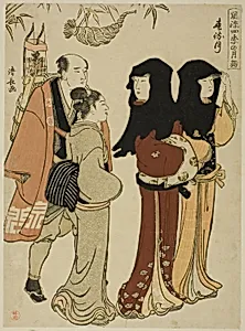 The Twelfth Month (Harumachizuki), from the series "Fashionable Monthly Visits to Sacred Places in the Four Seasons (Furyu shiki no tsuki mode)" by Torii Kiyonaga