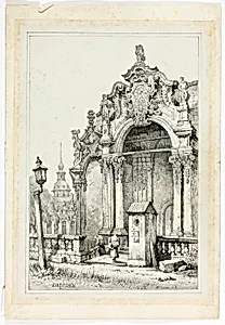 The Zwinger, Dresden, from Facsimiles of Sketches made in Flanders and Germany