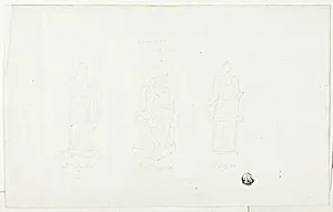 Three Large Statues by Algardi and Michelangelo by Unknown