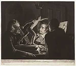 Three Persons Viewing the Gladiator by Candlelight