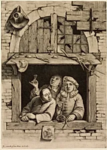 Three Smokers at a Window