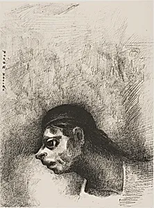Through the Crack in the Wall, a Death's Head Was Projected, from The Juror by Odilon Redon