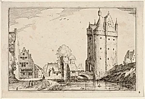 Town Gate, plate two after Pictures of Farms, Country Houses and Rustic Villages (Praediorum villarum et rusticarum casularum icones)