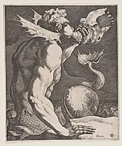 Triton Blowing on a Conch