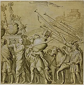 Triumphs of Julius Caesar: Canvas No. IV by Andrea Mantegna