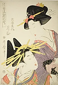 Tsukioka of the Hyogoya (Hyogoya uchi tsukioka), from the series "Seiro bijin meika awase" by Kitagawa Utamaro