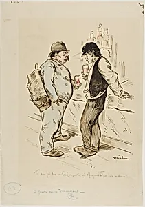Tu nous fais _uer avec ton Csar, est-ce qui t'fera jamais gagner de quoi boire un verre!... by Théophile-Alexandre Pierre Steinlen