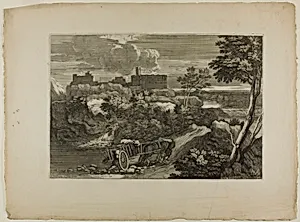 Two Carters Pushing Their Cart and Animals