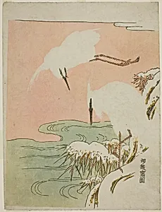 Two Egrets in the Snow
