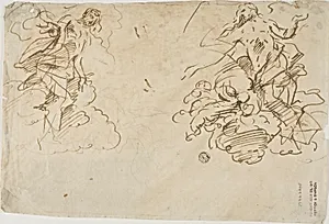 Two Figures in Clouds
