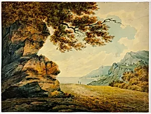 Two Figures Looking at Bay