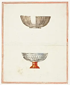 Two Fluted Bowls, One on Base
