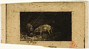 Two Pigs Eating from a Trough by Charles Émile Jacque