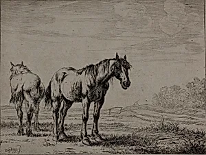 Two Plough Horses, plate seven from Series of Horses