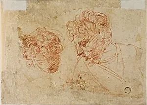 Two Sketches of Heads (recto); Two Sketches of Draped Woman (verso)