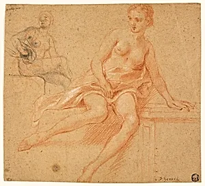 Two Sketches of Seated Female Nude