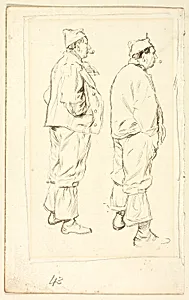 Two Sketches of Standing Laborer