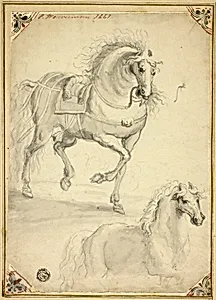 Two Sketches of Trotting Horse
